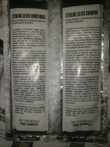 AG Sterling Silver Toning Sample Travel PURPLE 5 Shampoo 5 Conditioner 10 packs