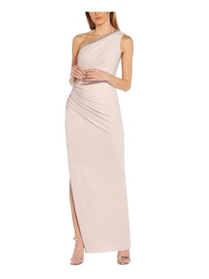 

ADRIANNA PAPELL Женское розовое платье макси без рукавов с боковой молнией и гофрированной отделкой, Розовый