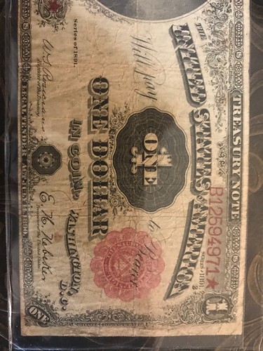 Series Of 1891 $1 Treasury Note