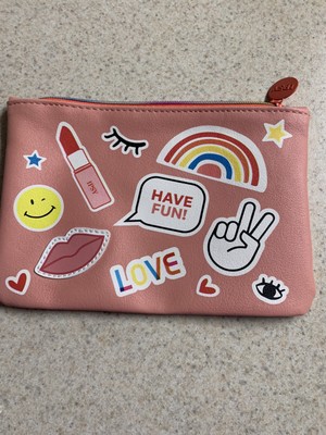 IPSY  Glam Makeup Jewelry Toiletries Cosmetics Clutch Bag NEW Peace Love Pink