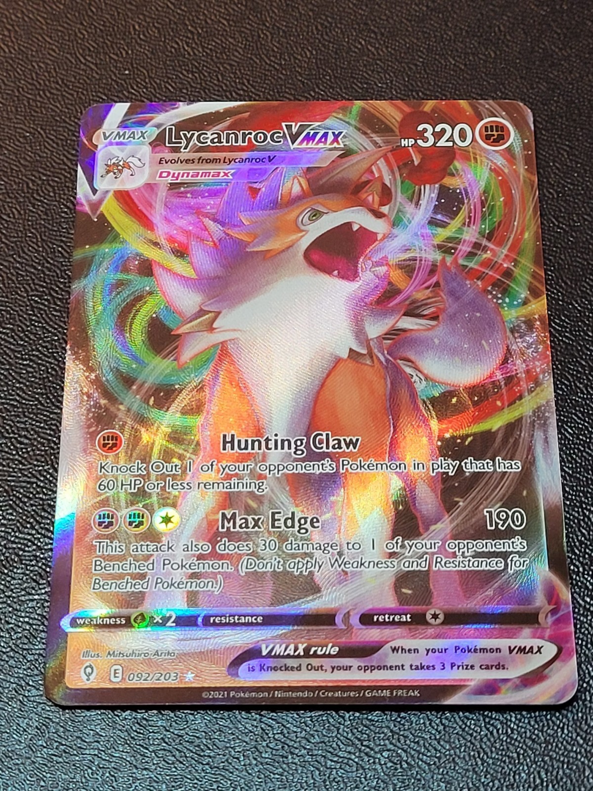Lycanroc VMAX 092/203 Full Art Ultra Rare - 2021 Pokemon