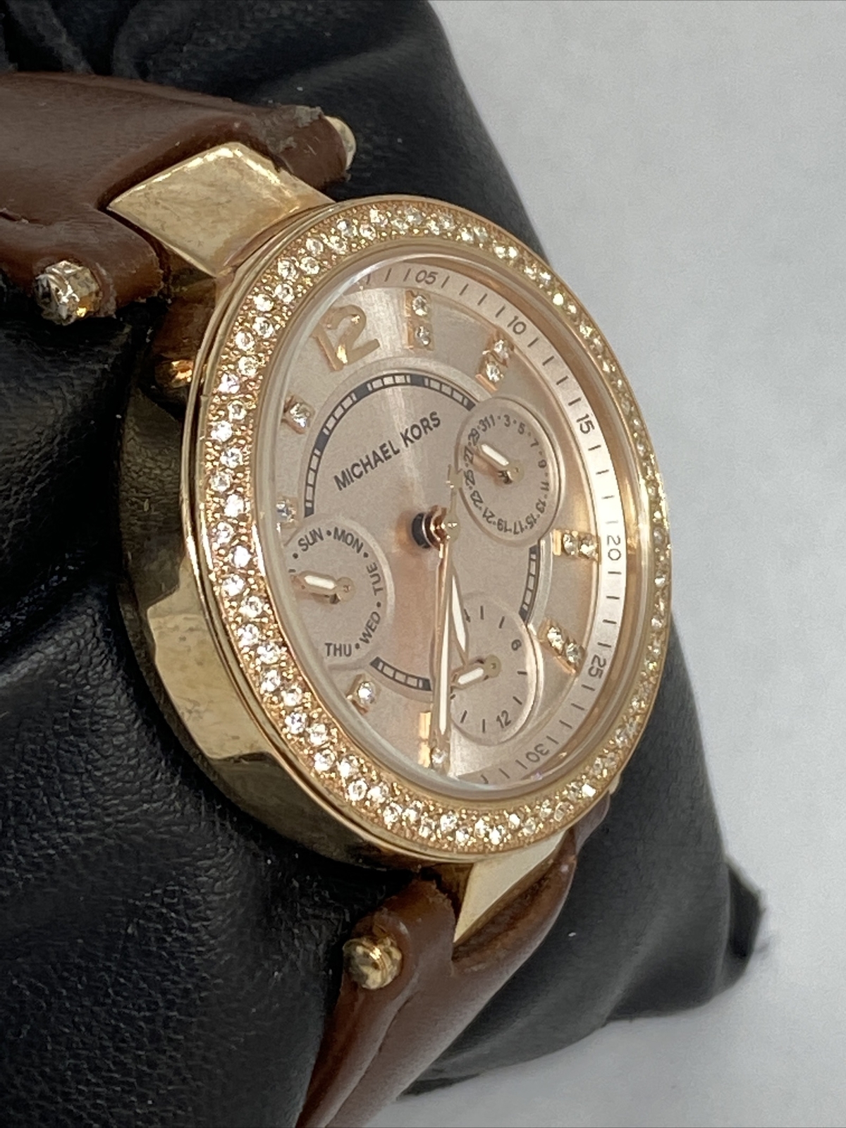 MICHEAL KORS 腕時計 Michael Kors Emery Quartz Diamonds Green Dial Green Leather