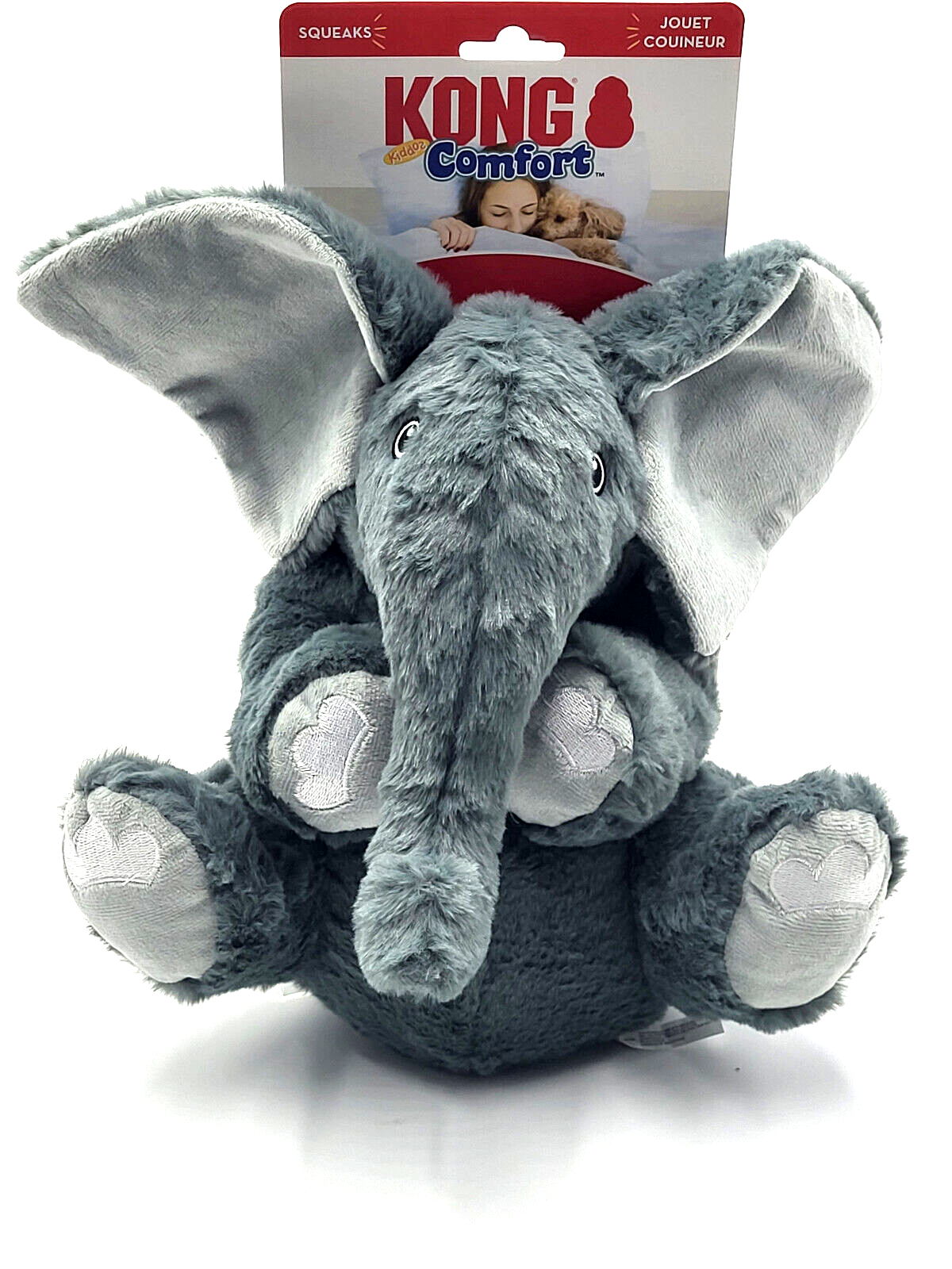 KONG Comfort Kiddos JUMBO Elephant Soft Plush Removable Squeaker Dog Toy 14"