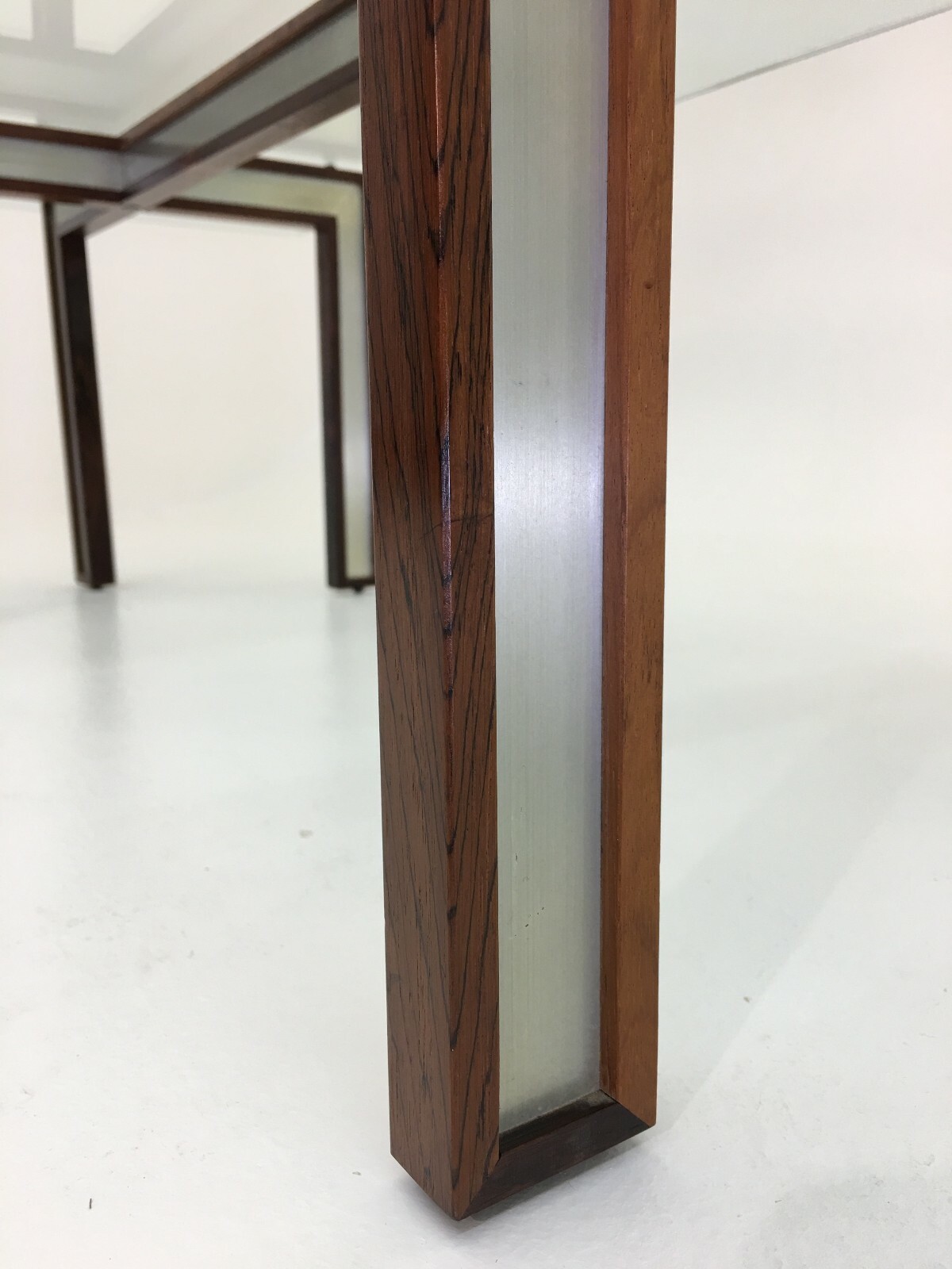 Danish Glass Coffee Table Henning Korch mid century modern vintage