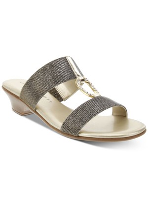 KAREN SCOTT Женские серые босоножки Eanna с круглым носком на каблуке-рюмочке Slip On Sandals 6,5 W