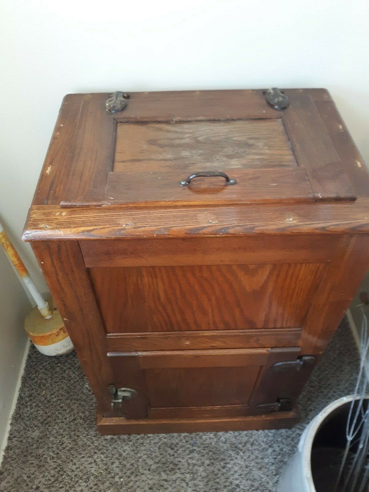 Antique Solid Oak Ice Box