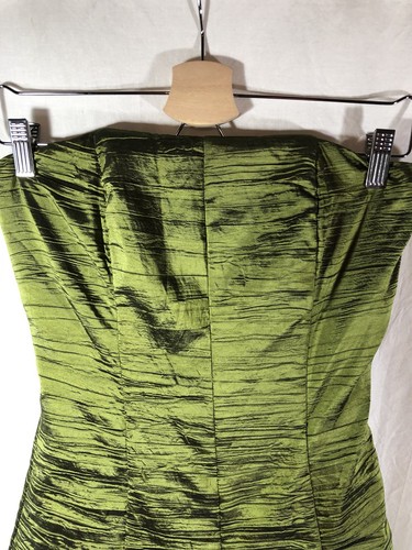 Cache Green Strapless Crinkle Fabric Tiered Open Back Formal Prom Short Dress 8