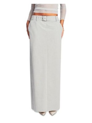 Женская серая макси-юбка-карандаш SER.O.YA с поясом на молнии и высоким разрезом сзади для вечеринок XL