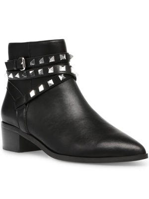 STEVE MADDEN Женские черные кожаные ботильоны на блочном каблуке с шипами и пирамидками, размер 6,5 м