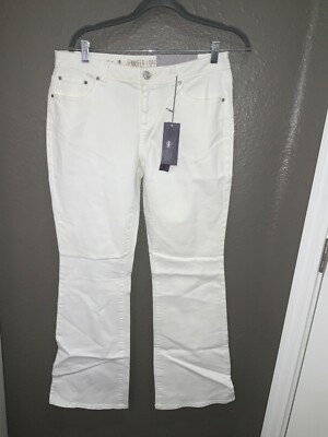 JENNIFER LOPEZ Womens White Denim Mid Rise Boot Jeans Size 8 NWT
