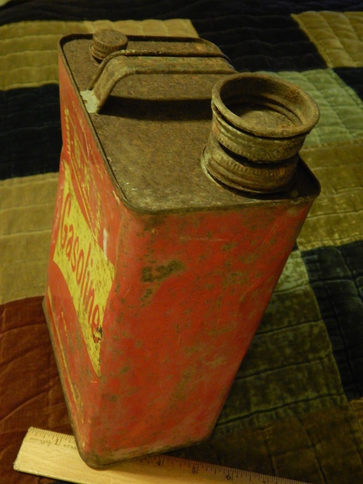 BK Service Products [Indianapolis, IN] One Gallon GASOLINE Hoosier GAS CAN Vtg