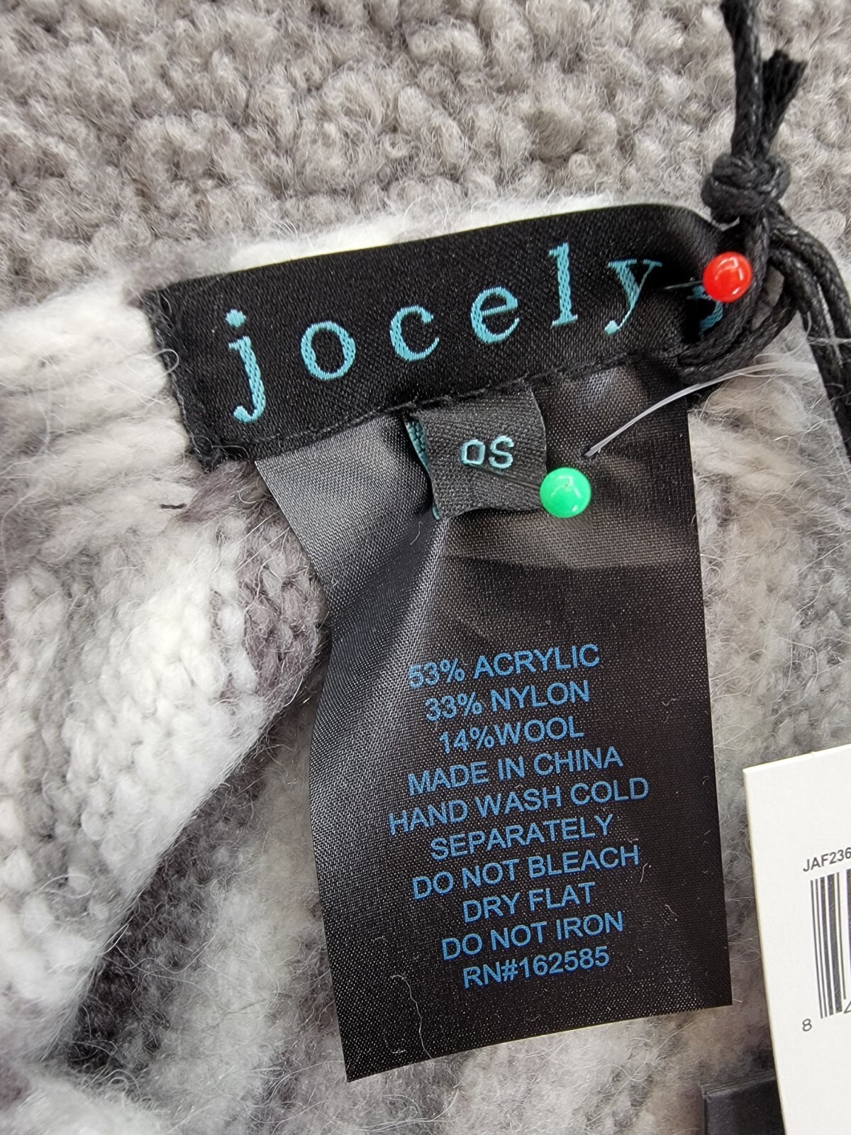 Jocelyn Space Dyed Knit Scarf Women's One Size Grey Multi Ribbed Hem Striped - Picture 9 of 11