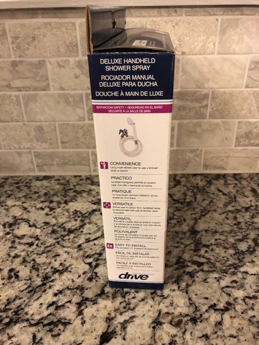 Drive Medical Handheld Shower Head Spray with Diverter Valve Wall Holder Plastic