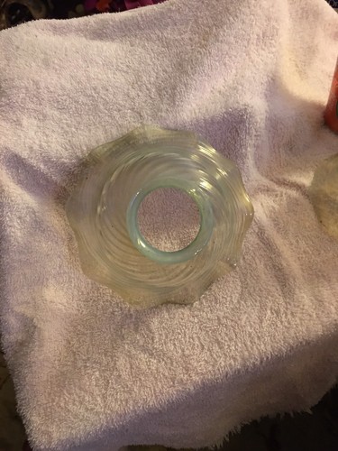 Antique Pair Of Opal Essence Lamp Shades