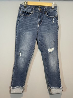 Aeropostale Jeans Womens High Waisted Skinny Flex Effects Sz 6 Frayed Hem