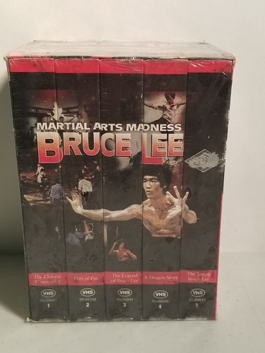BRUCE LEE 5 Movies VHS Set Martial Arts Madness VCR 1997 Goodtimes Video