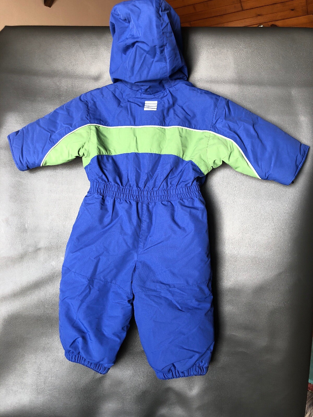 Lands End Blue and Green Full Body Snow Suit Fleece lined 12-18 months Toddler