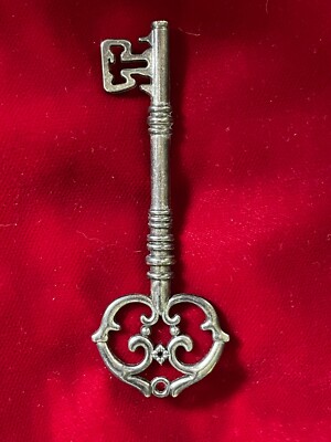 Decorative Scroll Work Skeleton Key Necklace Charm Pendant Scrapbooking 3.25''