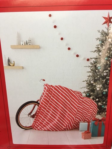 2 Large Bike Bicycle Gift Bags Red White Stripe 80