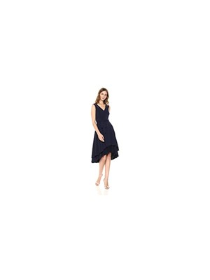 

VINCE CAMUTO Женское темно-синее вечернее платье Hi-Lo без рукавов с V-образным вырезом ниже колена, Navy