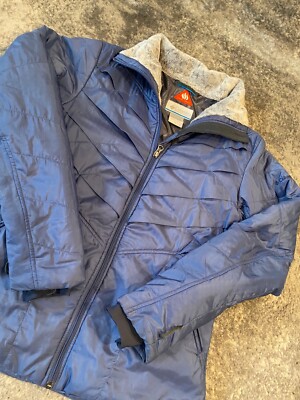 Columbia Omni Heat Puffer Jacket Womens M Blue Goose Down Soft Warm