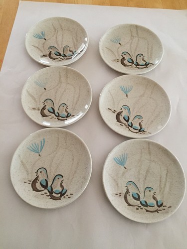 6 VINTAGE RED WING BOB WHITE HANDPAINTED OVENPROOF 6.5