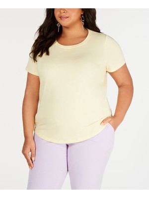 

Женская желтая футболка с круглым вырезом с короткими рукавами BAR III Plus, Желтый