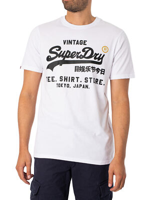

Мужская классическая футболка Superdry Vintage Logo Store, белая, Белый, M1011697A-01C