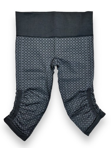 Lululemon In The Flow Crop Leggings Women's 6 Heathered Deep Coal Geometric
