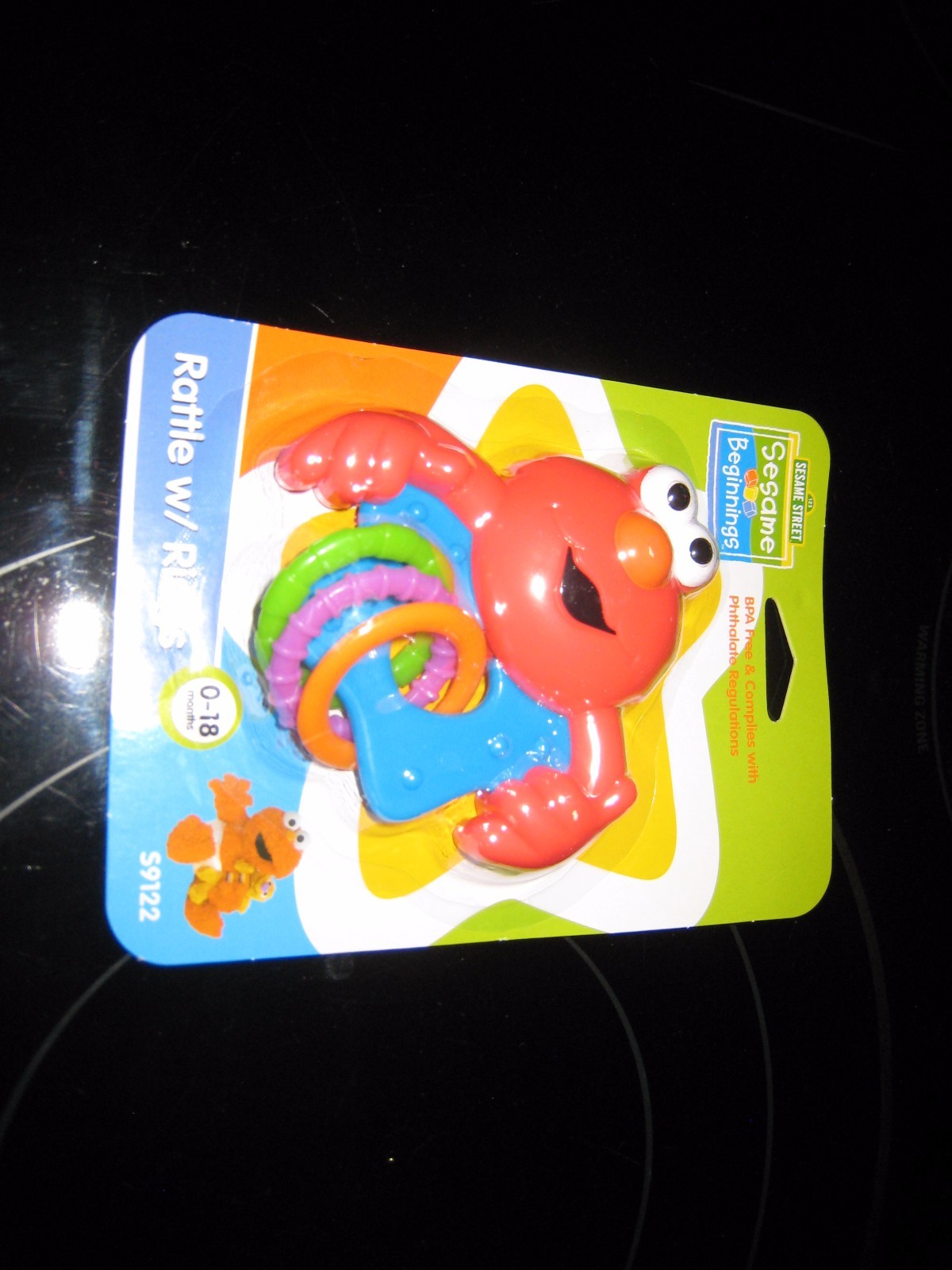 SESAME STREET SESAME BEGINNINGS ELMO RATTLE WITH RINGS~~NEW/FREE SHIPPING~~