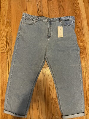 NWT Don t Think Twice Women's Sz US W22 L32 Mom Curve Denim High Waist Straight