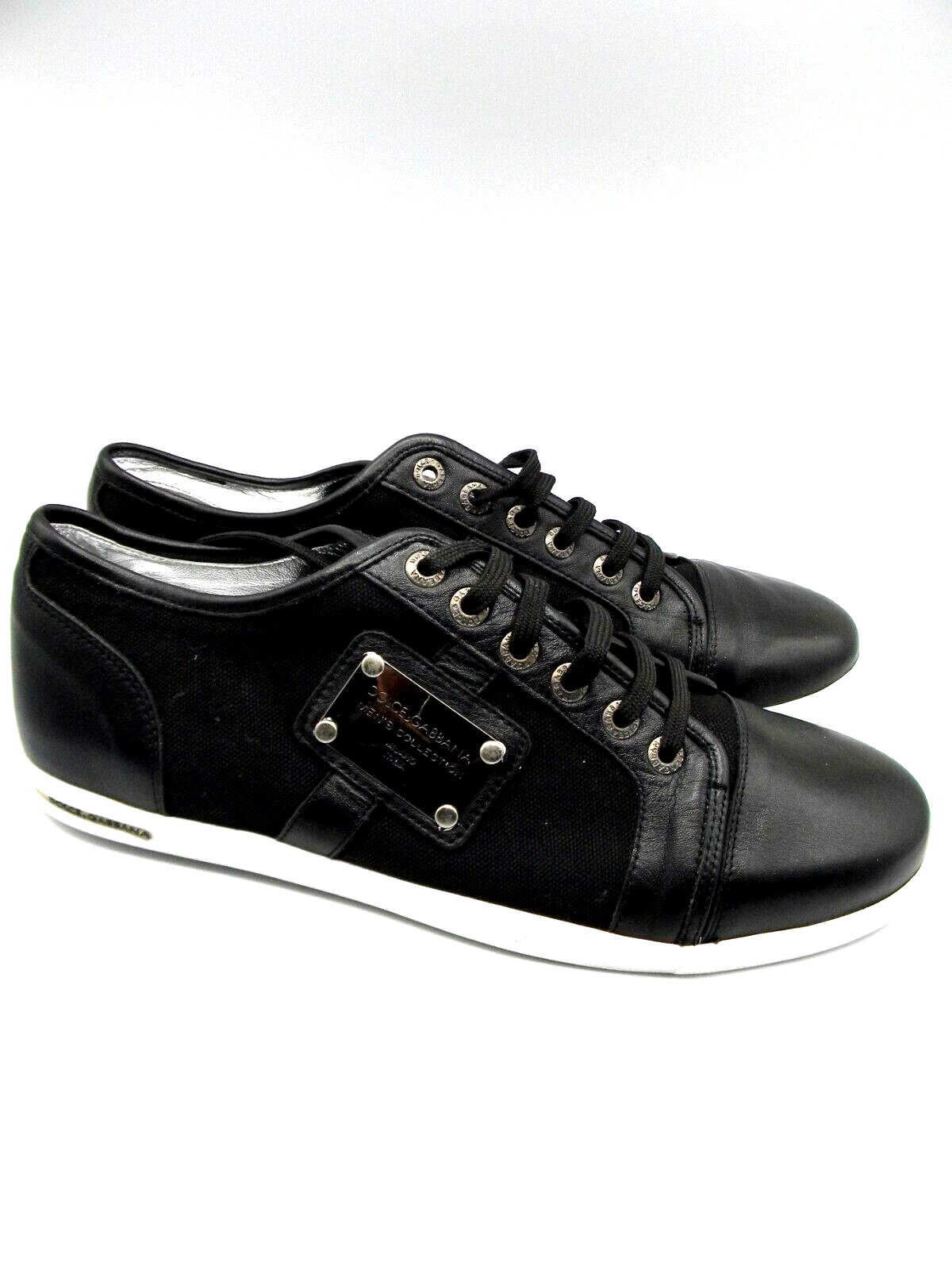 【関税＆送料込み】Dolce & Gabbana Leather Sneakers Dolce & Gabbana Logo plaque leather sneakers | CS1494AB93789690