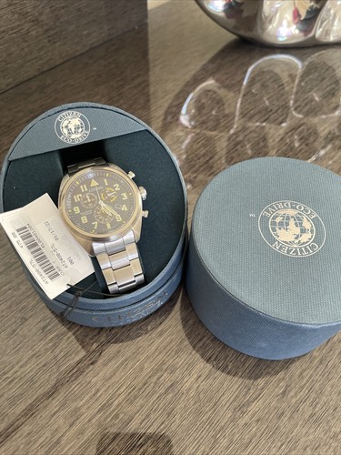 Pre-owned Citizen Men's  Garrison Super Titanium Pilot Chronograph Watch At2480-57l