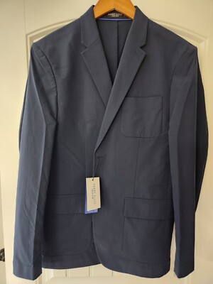 Perry Ellis Motion Suit Jacket Men New 44 Regular Dark Saphire Slim Fit Stretch