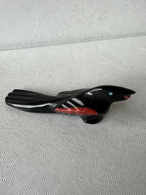 Zuni Red Wing Blackbird Fetish Calvert Bowannie Sign Red Berry 0021