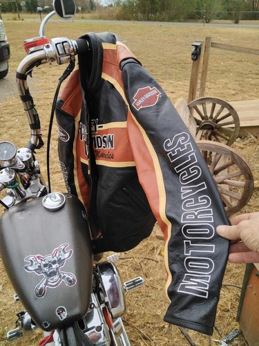 ジャケット・アウター Harley Davidson Orange Leather Jacket Harley Davidson Women WHIRLWIND Leather Jacket XL Racing