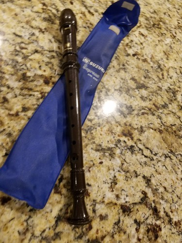 SUZUKI Vintage Soprano Recorder Flute SRE-500 Brown recorder music intstrument
