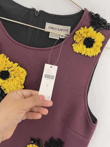 Pre-owned Dhruv Kapoor Anthropologie Sequined Textured Shift Mini Dress Sz M In Multicolor