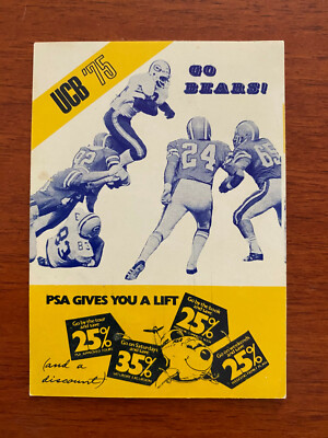 CFB 1975 CALIFORNIA CAL GOLDEN BEARS College Football Schedule BERKELEY