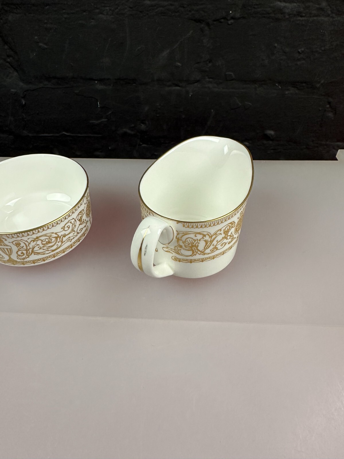 Royal Worcester Hyde Park Cream / Milk Jug 7 cm and Open Sugar Bowl Last Set