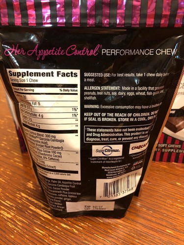 NLA For Her APPETITE CONTROL Performance Chew Weight 4 X 30 Chews CHOCOLATE