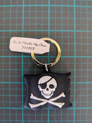 Jolly Roger Skull and Cross Bones Fun & Flexible Keychain 711307
