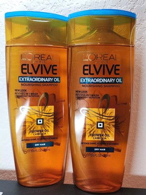 2 Bottles L'oreal Paris Elvive Extraordinary Oil Nourishing Shampoo Flower 12.6
