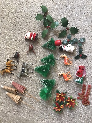 Vintage Christmas Cake Decorations for sale in UK