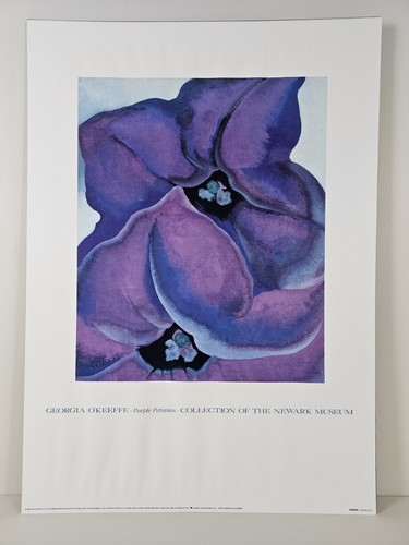Vintage 1989 Georgia O'Keefe - Newark Museum Purple Petunias