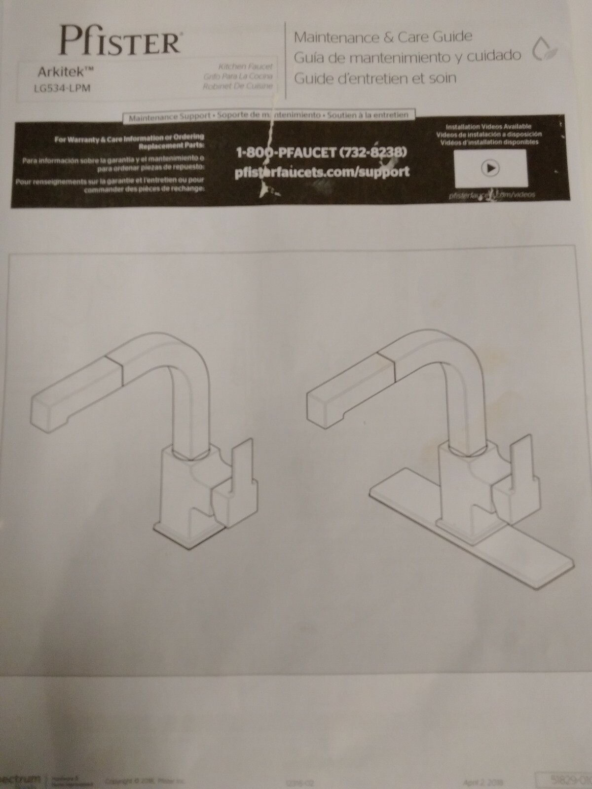 Pfister LG534-LPMS Arkitek Kitchen Faucet w/ Pull-Out Sprayhead Stainless Steel