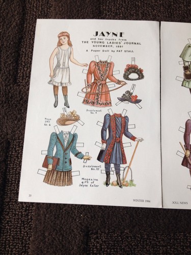 Vintage Pat Stall JAYNE & her Frocks, Paper Doll Uncut,1984