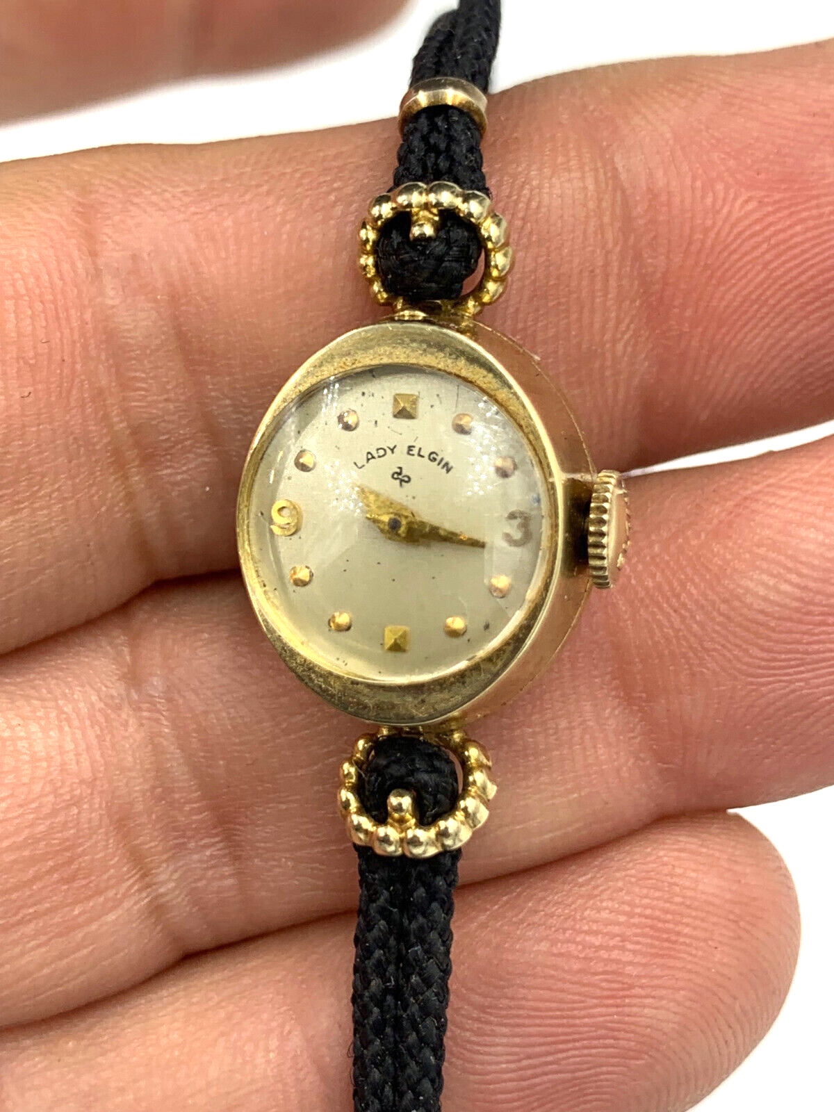Lady Elgin Watch Women s 14k. Gold 23J. made In U.S.A. 5.5 mm 1950 Working Rare