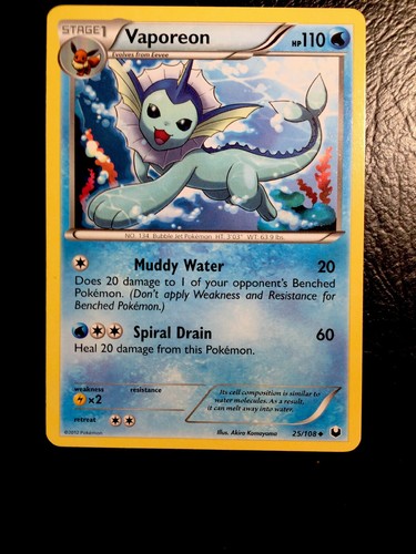Vaporeon Pokemon card 25/108 Near Mint | eBay