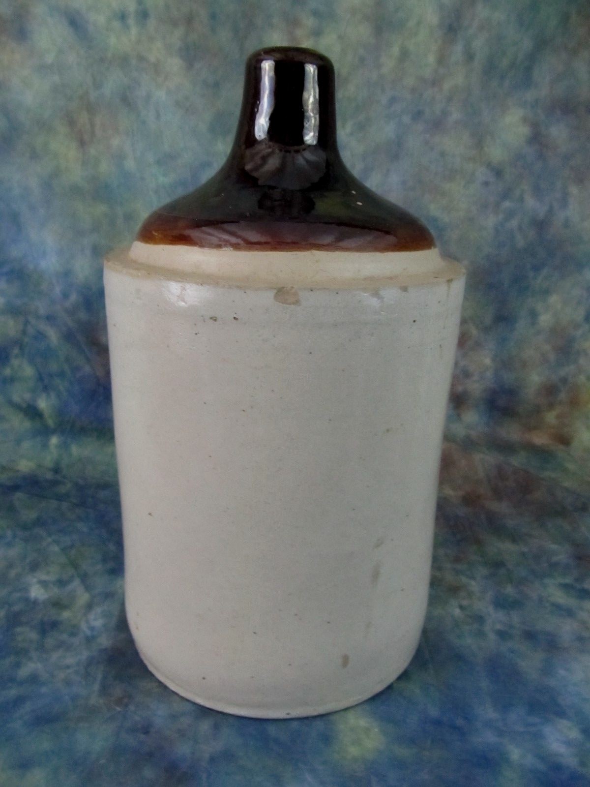 Vintage Stoneware Whiskey Jug Gallon Crock Brown/Tan